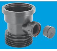 McAlpine DC1-BL-BO Black 4"/110mm Drain Connector with Boss McAlpine Black