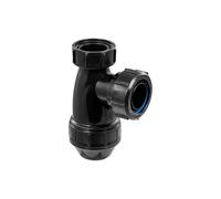 McAlpine E10-BL Black 1.25" Shallow Bottle Trap for Basins | Modern Bathroom Waste Trap | Space-Savi - Black
