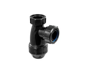 McAlpine E10-BL Black 1.25" Shallow Bottle Trap for Basins | Modern Bathroom Waste Trap | Space-Saving Design | Durable High-Quality Construction