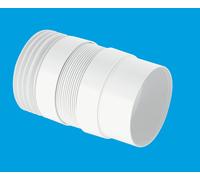 McAlpine EXTA-F 4"/110mm Flexible Extension for WC Connectors in White McAlpine White