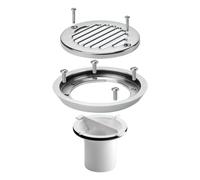 McAlpine FGTR118TOP-50 Conversion Kit to convert any TSG50 or TSG52 Gully to a sheet flooring gully w/ CP Brass Clamp Ring, Stainless Steel Grated McAlpine Silver