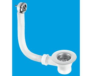 McAlpine FSW2P Sink Combined Waste and Overflow - Nut and Bolt Overflow Connection
