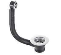McAlpine FSW2PC Combined Sink Waste and Overflow, Chrome-Plated Grid, 1.5" x 85mm Flange