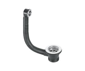 McAlpine FSW2PR-70 FSW2P-70R Sink Combined Waste Rectangular Overflow, Chrome and Black