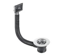 McAlpine FSW2PR Rectangular Combined Waste and Overflow Sink, Chrome and Black