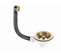 MCALPINE Kitchen Sink TAP Basket Strainer Waste+ Overflow Gold Effect FBSWPVD