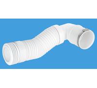 McAlpine Long 90° Bent Back to Wall Flexible WC Connector 4" WC-CON8F-BTW in White McAlpine White