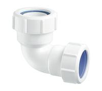 McAlpine MS4 1.25" 90° Multifit Compression Bend 32mm, Plastic, Compatible with Plastic Copper Lead Pipes