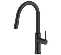 Mcalpine Ness Single Lever Pull-Out Kitchen Mixer Tap - Matt Black, Brass, Eco Start, Fast Fit Nut, 15-Year Guarantee