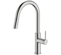 Mcalpine Ness Single-Lever Pull-Out Kitchen Mixer Tap, Nickel, Eco Start And Fast Fit