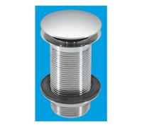 McAlpine No Slot Free Flow Basin Waste with Mushroom Top 1.25" 60mm Flange in Grey McAlpine Grey