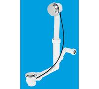 McAlpine PUBX-SP 1.5" x 70mm Chrome Plated Stainless Steel Flange Pop-Up Bath Waste & Overflow in White McAlpine White