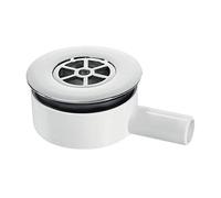 McAlpine UPSW-2-22MM Pumped Shower Waste Outlet: 70mm Chrome Plated Brass Flange with Top Access x 22mm Plain Tail Outlet