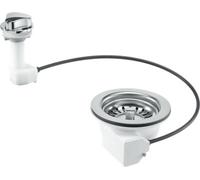 Mcalpine Pus113-Cp 1.5" Pop-Up Basket Strainer Waste 113mm Stainless Steel Flange Chrome Plated Plastic Command Knob