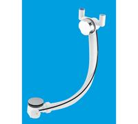 McAlpine PUWF3-CP Wasteflow with Pop-Up Waste and Trap, Chrome Plated Brass Control Knob, Chrome Plated Stainless Steel Waste Flange and Plug