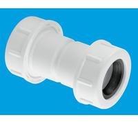 McAlpine R1M-CO Flexible to Rigid Overflow Pipe Straight Connector in White McAlpine White