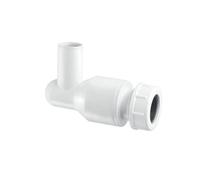McAlpine R29-NRV 90° Elbow with integral Non-Return Valve Plain Tail Inlet x 19/23mm Universal Outlet in White McAlpine White