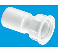 McAlpine R6A 3/4" Straight Female Overflow Coupling with loose nut in White McAlpine White