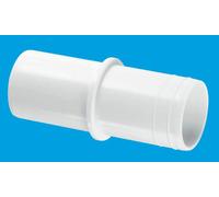 McAlpine S18 1.25" Pushfit Straight Overflow Connector in White McAlpine White