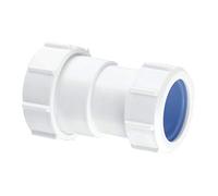 McAlpine S28L-ISO Straight Connector-Multifit x European Pipe Size, White