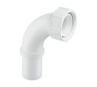 McAlpine S5 1.25" Pushfit 90 Degree Knuckle Overflow Bend & BSP Coupling Nut - S5