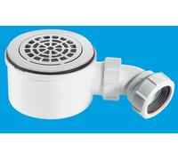 McAlpine Shallow Shower Trap Chrome 70mm High x 90mm x 1.5" outlet ST90CPB-P-70 in White McAlpine White