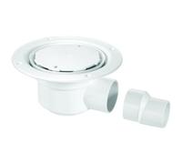 McAlpine TSG50WH 50mm Water Seal Trapped Gully, Clamp Ring and Cover Plate, 2" Horizontal Outlet and 2" x 1½" Socket Reducer