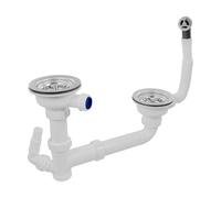 McAlpine SK2-BWS Sink Kit with 2 Basket strainer Wastes (no Trap) in White McAlpine White