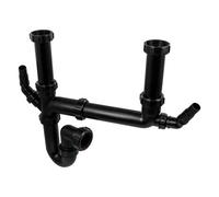 McAlpine SK2A-BL Black Double Bowl Sink Kit | 1.5 Bowl Kitchen Waste Kit McAlpine Black