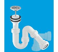 McAlpine SP10W 1.25" 75mm Water Seal All One Basin Trap in White McAlpine White