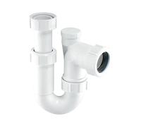 Mcalpine SR10V 1.25" x 75mm Water Seal Running Tubular Swivel 'P' Trap with Anti-Syphon Valve. (Silentrap)