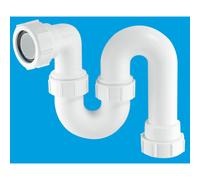 McAlpine SS10 75mm Water Seal Running Tubular Swivel 'S' Trap with Multifit Outlet in White McAlpine White