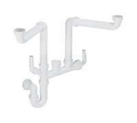 McAlpine SSK2 Double Bowl Space Saver Plumbing Kit - 75mm P-Trap, Universal Compression Outlet, Removable Trap