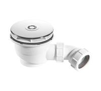 McAlpine ST90CB10 90mm Shower Trap Plated Brass, Chrome and White