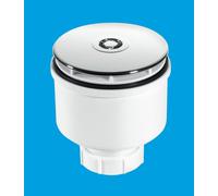 McAlpine ST90CB10-V 90mm x 50mm Water Seal Shower Trap with 2" Universal Vertical Outlet with removable 110mm Flange in White McAlpine White