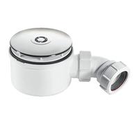 McAlpine ST90CP10-70 90mm Shallow Shower Trap Chrome Plated Plastic, White