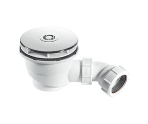McAlpine ST90CP10 90 mm Shower Trap Chrome Plated Plastic - White