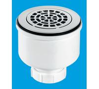McAlpine ST90CPB-P-V 90mm x 50mm Water Seal Shower Trap with 2" Universal Vertical Outlet with removable 110mm Flange in White McAlpine White