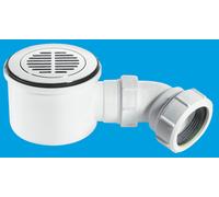 ST90CPB-S-HP 90mm x 50mm Water Seal Shower Trap with 2" Universal Outlet High-Flow High-Performance Trap with removable 110mm Flange. McAlpine White One Size