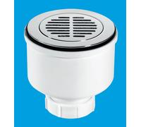 McAlpine ST90CPB-S-V 90mm x 50mm Water Seal Shower Trap with 2" Universal Vertical Outlet with removable 110mm Flange in White McAlpine White