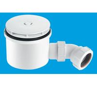 ST90WH10-HP2 90mm x 50mm Water Seal Shower Trap with 1.5" Outlet High-Flow High-Performance Trap with removable 110mm Flange McAlpine White One Size