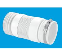 McAlpine Straight Back To Wall Flexible WC Connector 150-310mm White WC-F21R