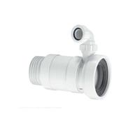 McAlpine WC-F26SV 97-107mm Inlet x 3½"/90mm Outlet Straight Flexible WC Connector with 1¼ Universal Vent Boss.