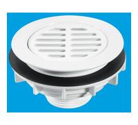 McAlpine SWHF1-WH High Flow Shower Waste: 113mm White Plastic Flang McAlpine White