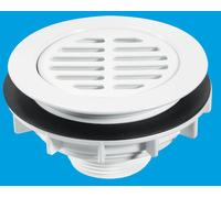 McAlpine SWHF1-WH High Flow Shower Waste: 113mm White Plastic Flange x 56mm Tail: Top Access: Backnut Model McAlpine White