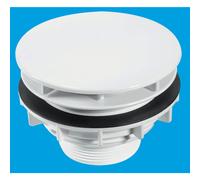 McAlpine SWHF6-WH High Flow Shower Waste: 110mm White Plastic Plain Cover Flange x 56mm Tail: Top Access: Backnut Model