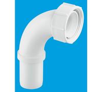 McAlpine T5 1½" Pushfit 90 Knuckle Overflow Bend x BSP Coupling Nut