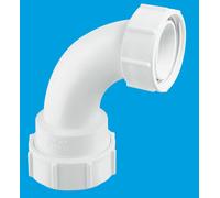 McAlpine T5M 1.5" 90° Multifit Bend x BSP coupling nut in White McAlpine White