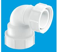 McAlpine T5M-A 1.5" 95° Multifit Bend x BSP coupling nut in White McAlpine White