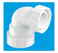 McAlpine T5M-A 1.5" 95° Multifit Bend x BSP coupling nut in White McAlpine White